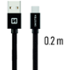 Swissten Textile USB/USB-C 0,2 m