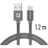 Swissten Textile USB / USB-C 1,2 m šedý