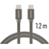 Swissten Textile USB-C / USB-C 1,2 m šedý