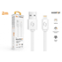 Aligator kabel 2A pro iPhone, 2m, bílá