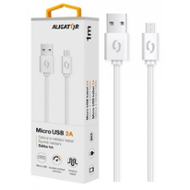 Aligator datový kabel 2A micro USB 1m, bílý