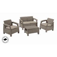Keter Corfu set dvousedačka + dvě křesla + stůl cappuccino