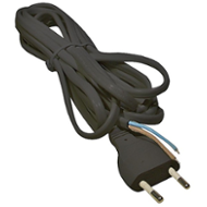 Flexošňůra PVC 2x0,75 2m bez vypínače černá S19272