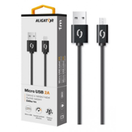 Aligator datový kabel 2A micro USB 1m, černý