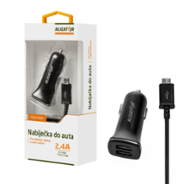 Aligator s microUSB kabelem a 2xUSB výstupem 2,4A Turbo charge