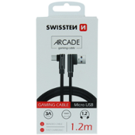 Swissten Arcade USB / micro USB 1,2 m černý