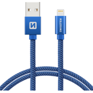 Swissten Textile USB / Lightning 1,2 m modrý