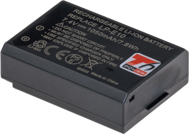 T6 power Canon LP-E10, 1050mAh, 7,8Wh