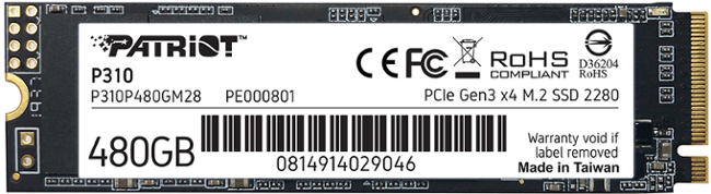 PATRIOT P310/480GB/SSD/M.2 NVMe/5R