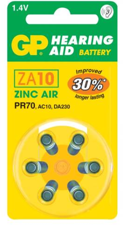 Baterie GP ZA10 Do naslouchadel