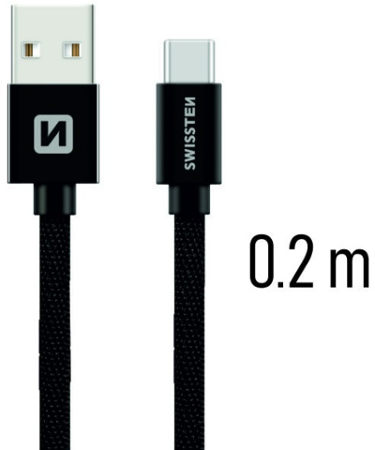 Swissten Textile USB/USB-C 0,2 m