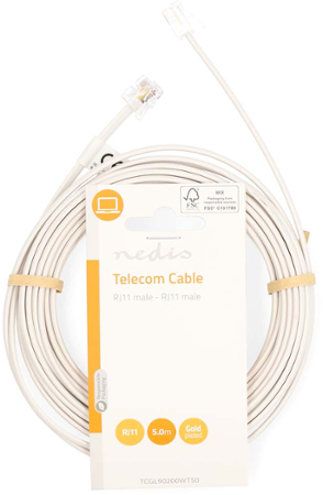 Nedis TCGL90200WT50 RJ11 5m white