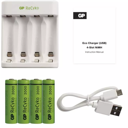 GP Eco E411 + 4× AA ReCyko 2000