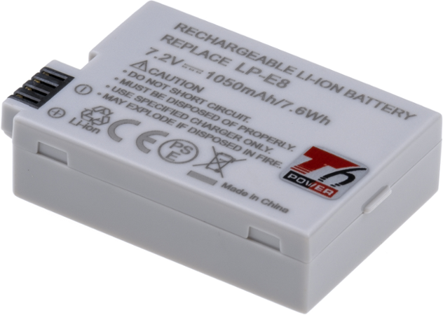 T6 power Canon LP-E8, 1050mAh, 7,6Wh