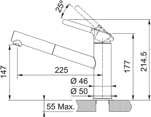 Franke FC 3055.084 ORBIT Chrom/Šedý kámen