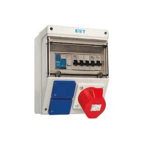 Rozvaděč zásuvkový 1x5/16A 2x230V + jističe + chránič