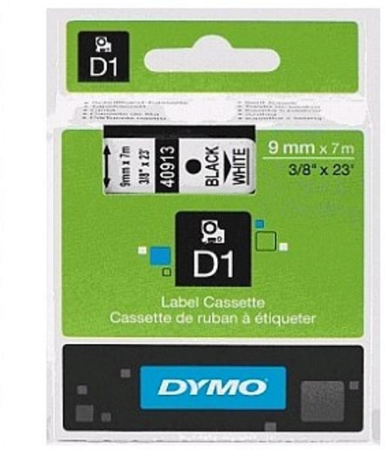 Páska DYMO D1 9mm černá/bílá