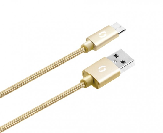 Aligator datový kabel PREMIUM 2A, Micro USB zlatý