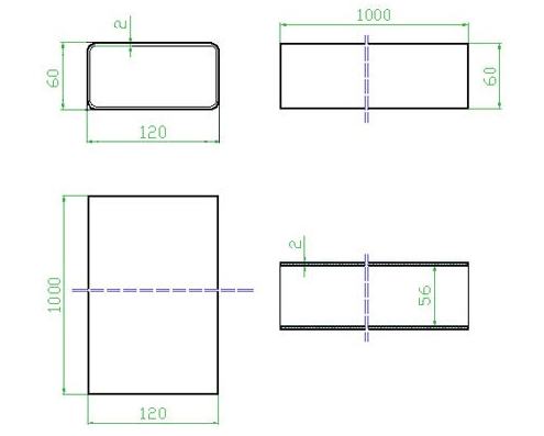 Faber Potrubí ploché 1m 87.4010