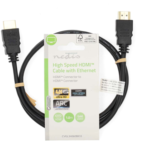 Nedis CVGL34060BK10 HDMI 4K@60Hz 1 m