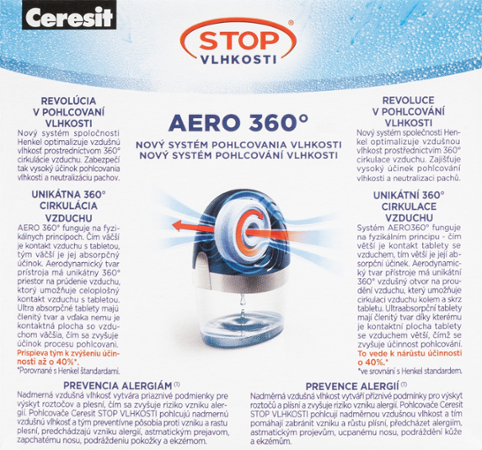 Ceresit Stop vlhkosti tablety Aero 360, 4x450g, 3+1 luční kvítí