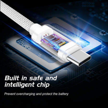 Swissten Textile USB / USB-C 2,0 m stříbrný