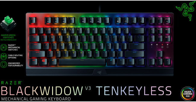 Razer BlackWidow V3 Tenkeyless, Razer Green, US 