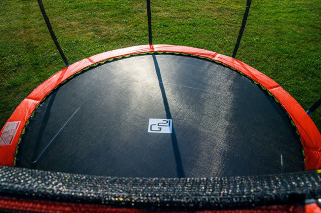 G21 SpaceJump 305 cm + ochranná síť + žebřík, červená