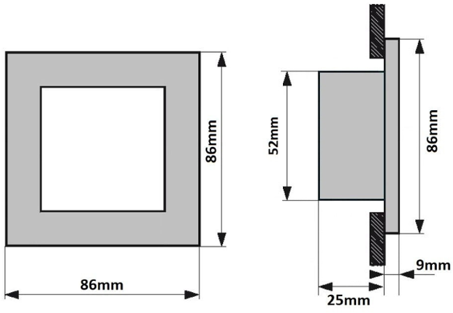 LED vestavné svítidlo PIR-RAN-W bílé, Denní bílá
