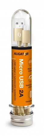 Aligator TUBA 2A, Micro USB zlatý DAKT009
