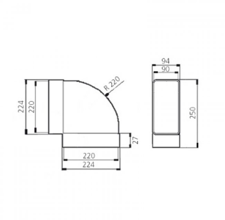 Faber Koleno horizontální 90° 87-950 