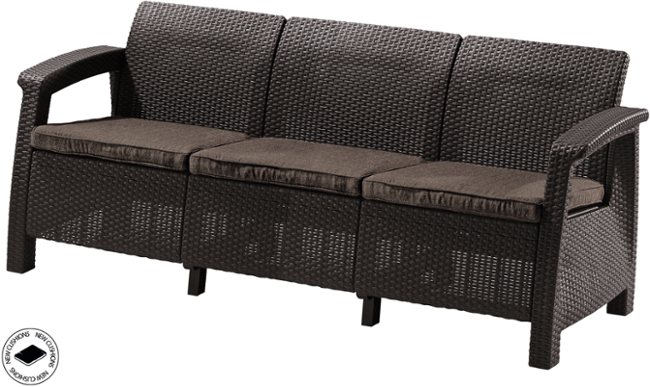 Keter Corfu love seat max hnědá
