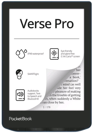 E-book POCKETBOOK 634 Verse Pro Azure, modrý