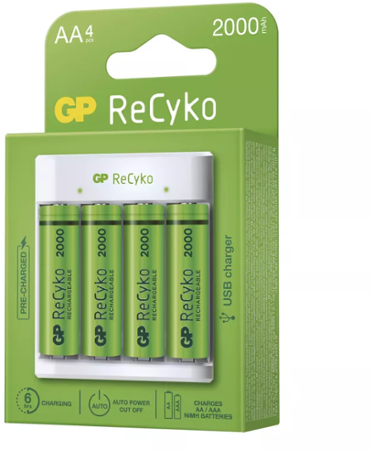 GP Eco E411 + 4× AA ReCyko 2000