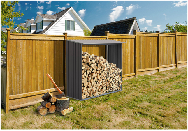 Přístřešek na dřevo G21 WOH 136 - 182 x 75 cm, šedý - GWS-137-GRY