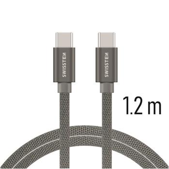 Swissten Textile USB-C / USB-C 1,2 m šedý