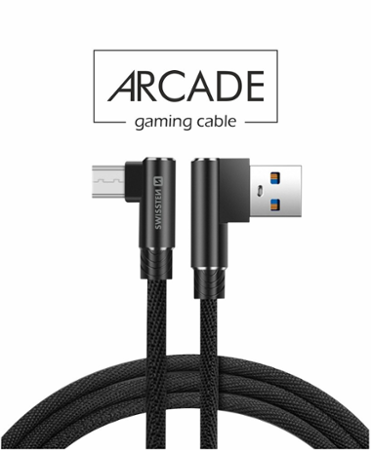 Swissten Arcade USB / micro USB 1,2 m černý