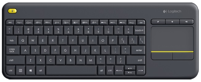 Logitech K400 plus/Bezdrátová USB/US layout/Černá