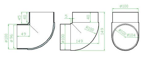 Faber Koleno kulaté 90° 87.490