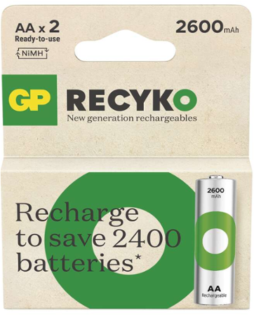 GP ReCyko 2600 AA (HR6), 2 ks 
