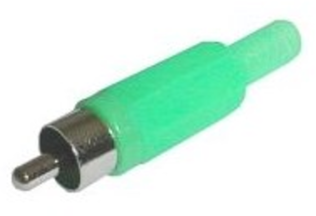 Konektor CINCH kabel plast zelený
