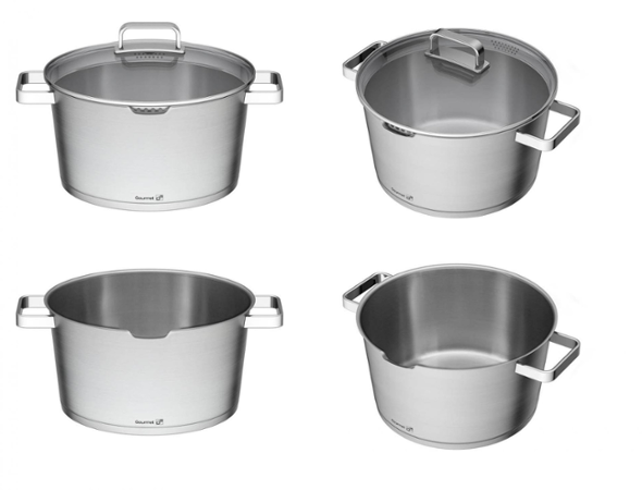 G21 Gourmet Magic s cedníkem, 4 díly, nerez