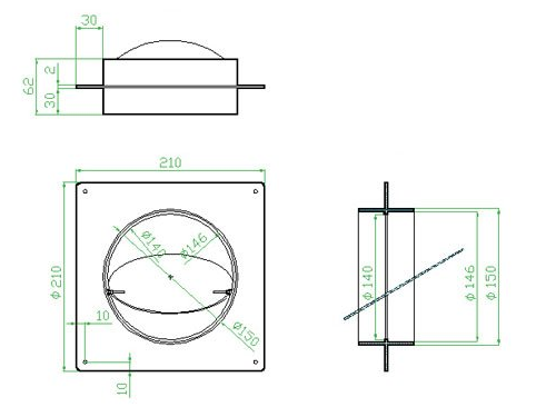 Faber Spojka s přírubou a klapkou 87.695