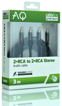 AQ PX43030 audio kabel - 2 x RCA - 2 x RCA - 3 m