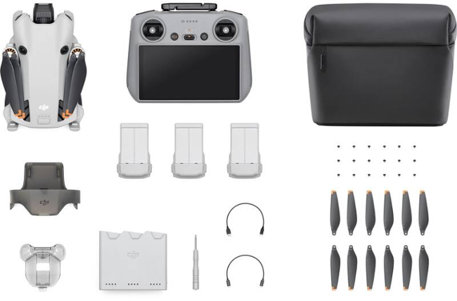 Dron DJI Mini 4 Pro Fly More Combo (DJI RC 2) šedý