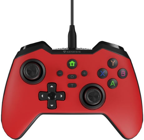 Drátový gamepad Genesis MANGAN 300, pro PC/Switch/Mobil, červený