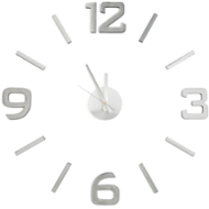Samolepící hodiny G21 Classic Style, stříbrné